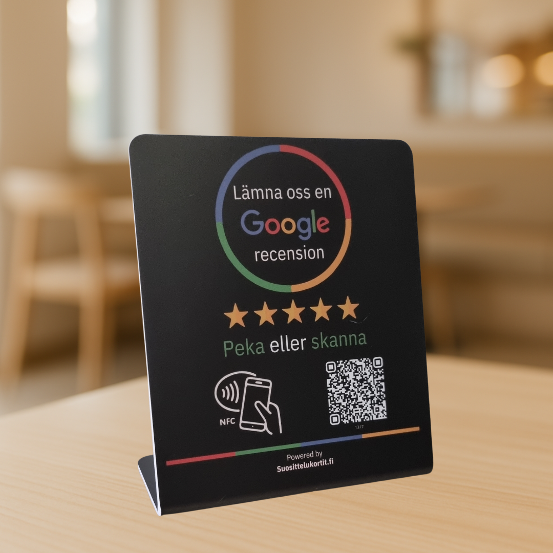Ruotsinkielinen Google-Arvostelukyltti