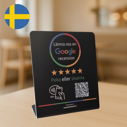 Ruotsinkielinen Google-Arvostelukyltti