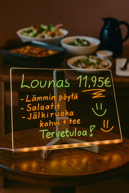 Kyltti sopii mainiosti esimerkiksi ravintoloihin!